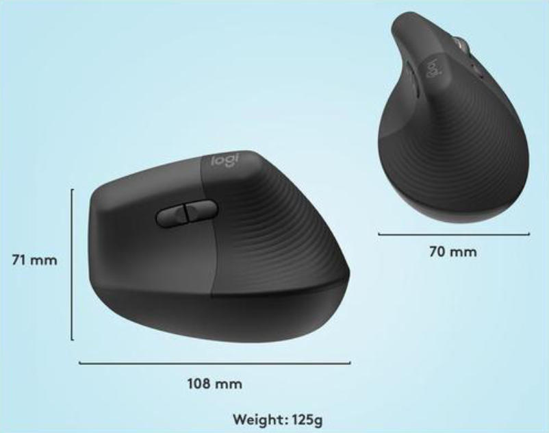 Top view of ergonomic wireless fingerprint mouse
