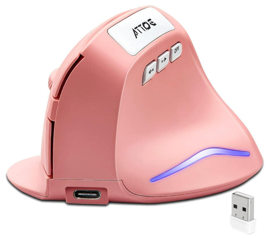 Ergonomic wireless fingerprint mouse with ergonomic grip and comfort design